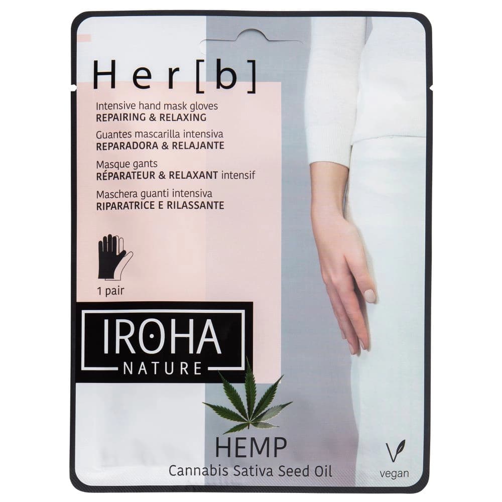 

Iroha nature Repairing Relaxing Hand Nail Mask naprawczo-relaksacyjna maseczka w płachcie do dłoni i paznokci Cannabis 2x8g