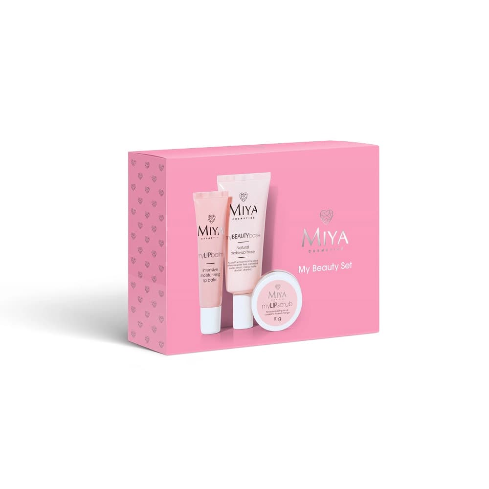 

Miya Cosmetics My Beauty Set zestaw peeling do ust z olejkami i masłem mango 10g + nawilżający balsam do ust 15ml + naturalna baza pod makijaż 30ml