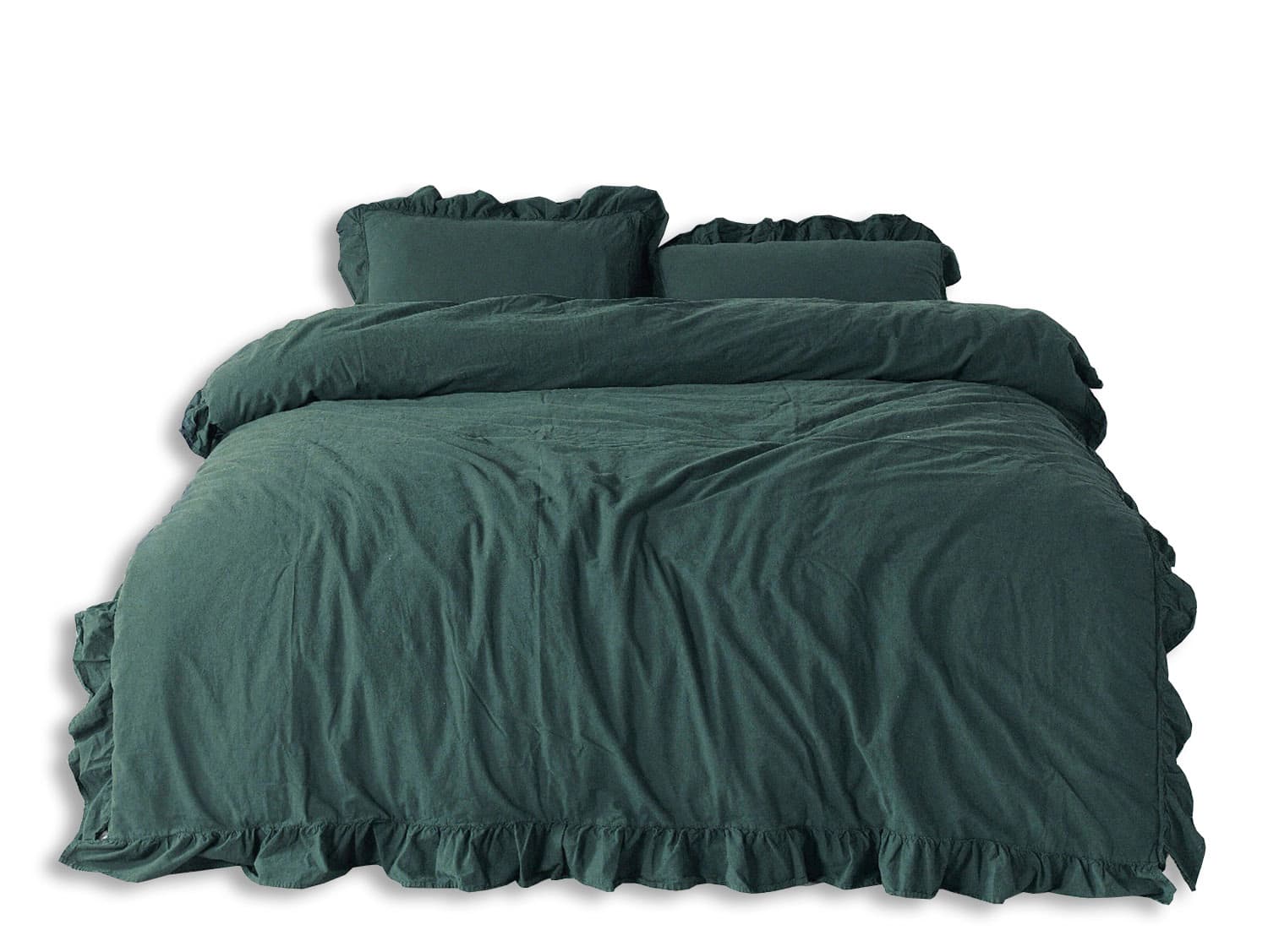

Pościel bawełniana DARK GREEN/160x200(P) STONEWASHED, P) stonewashe