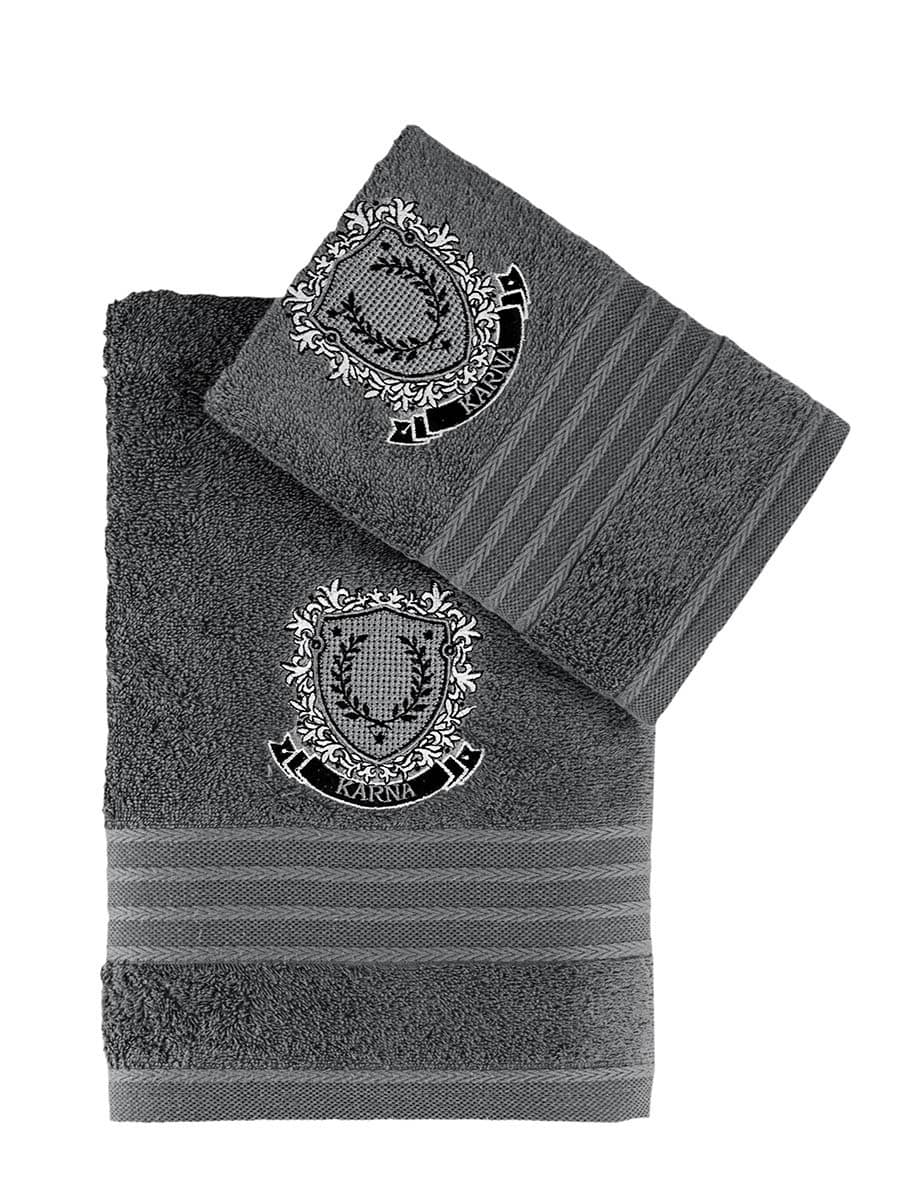

Ręcznik bawełniany frotte PAMES/3663/dark grey 50x90+70x140 kpl.