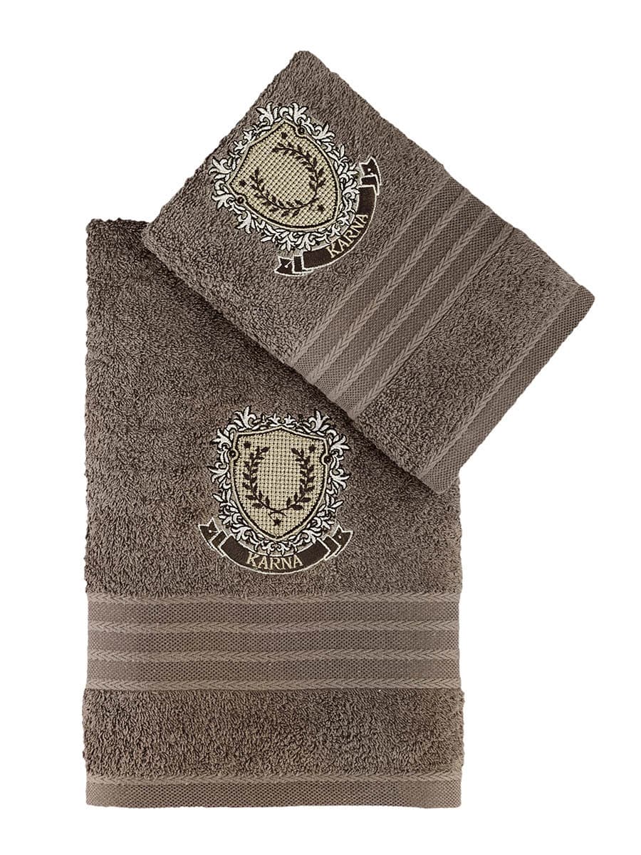 

Ręcznik bawełniany frotte PAMES/3663/milky brown 50x90+70x140 kpl.