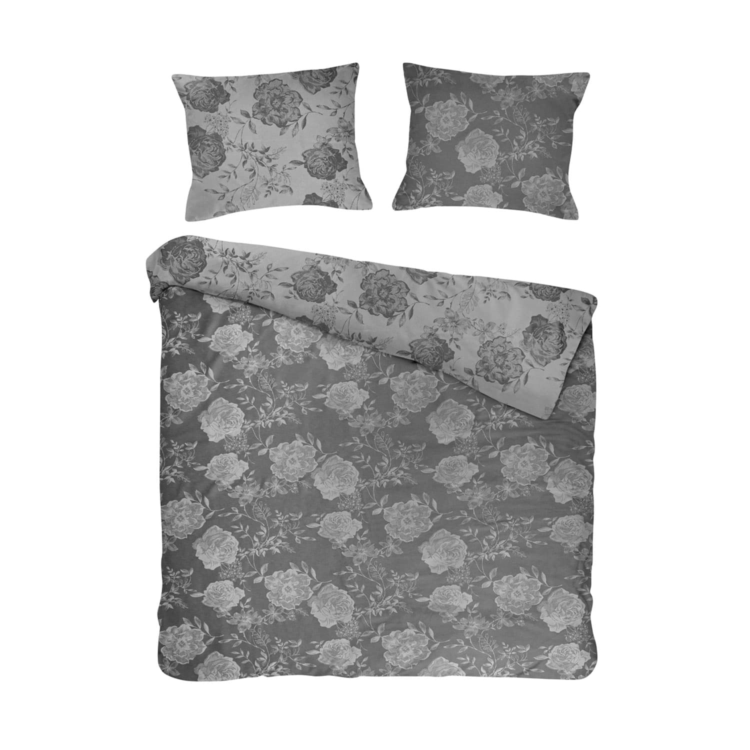 

Pościel bawełniana FLORY GREY/220x200 COTTONLOVE JACQUARD