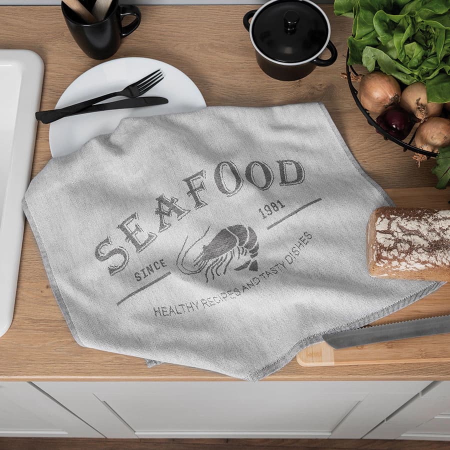 

ŚCIERKA S S00004/SCI/001/50X70 SEAFOOD szary