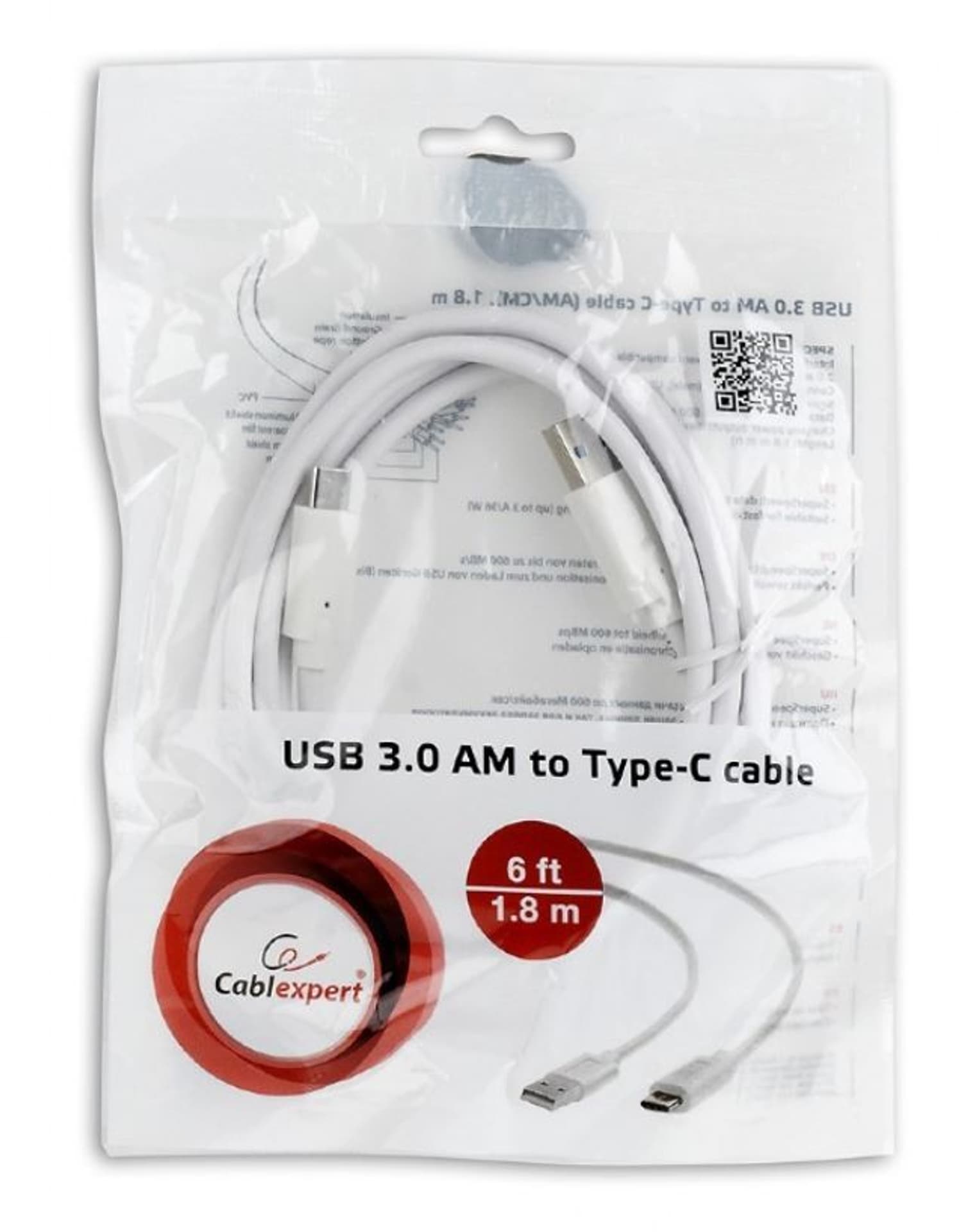 

Kabel USB 3.0 (AM/CM) 1.8m biały, Am/cm) 1.8m biał