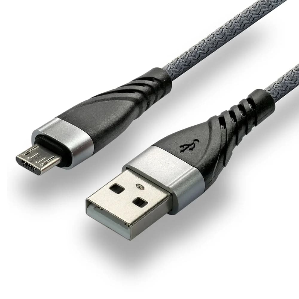 

Kabel USB - microUSB EVERACTIVE 1m 2,4A pleciony szary (CBB-1MG)