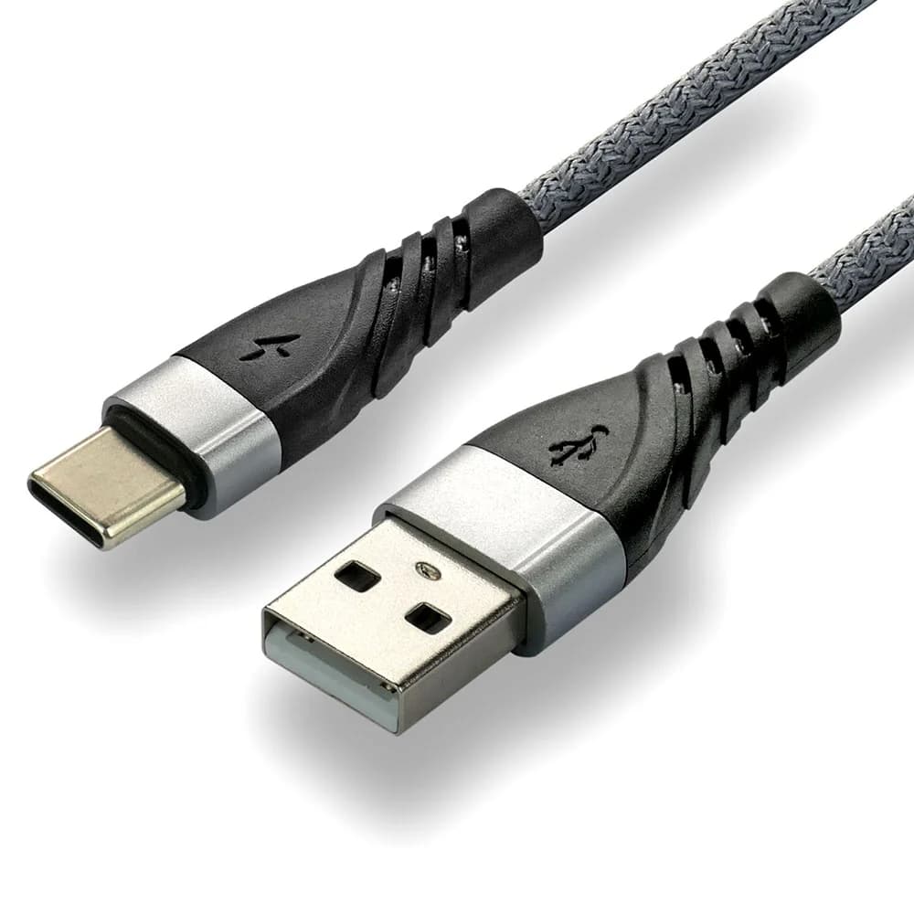 

Kabel USB - USB-C EVERACTIVE 1m 3A pleciony szary (CBB-1CG)