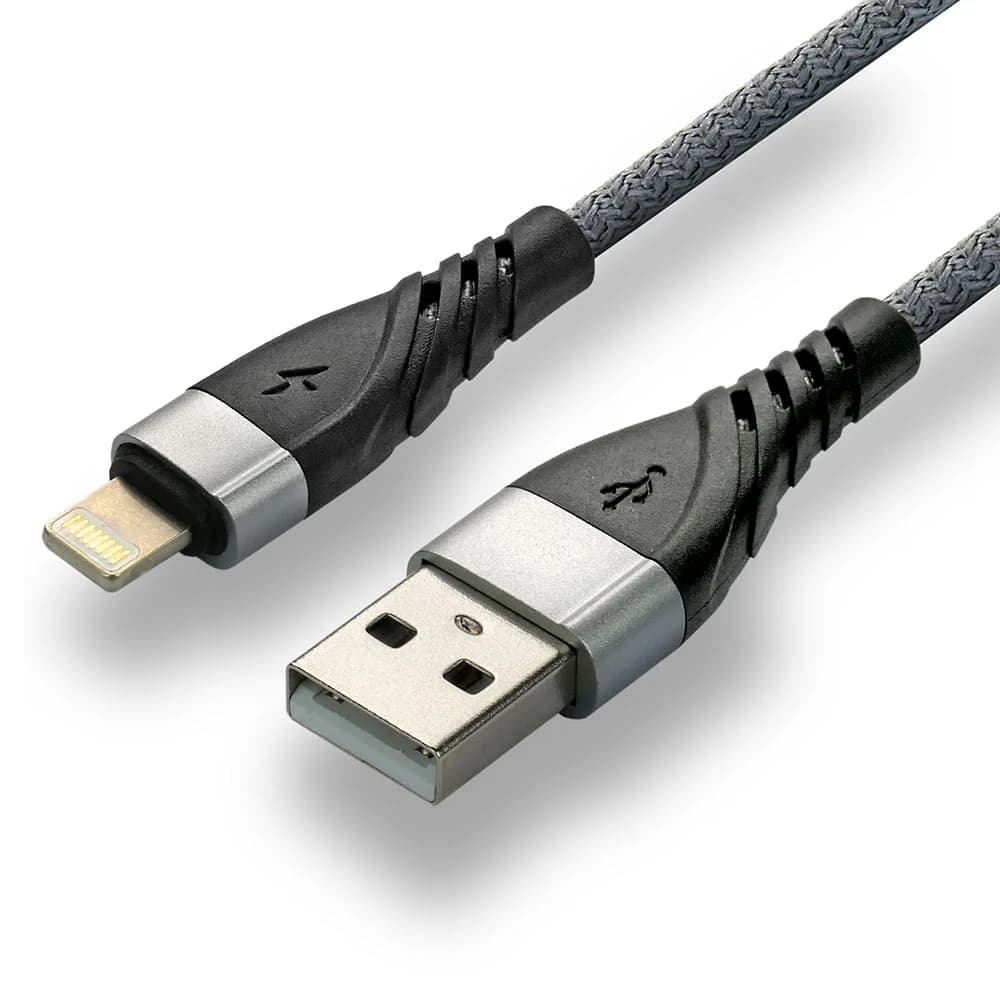 

Kabel USB - Lightning EVERACTIVE 1m 2,4A pleciony szary (CBB-1IG)
