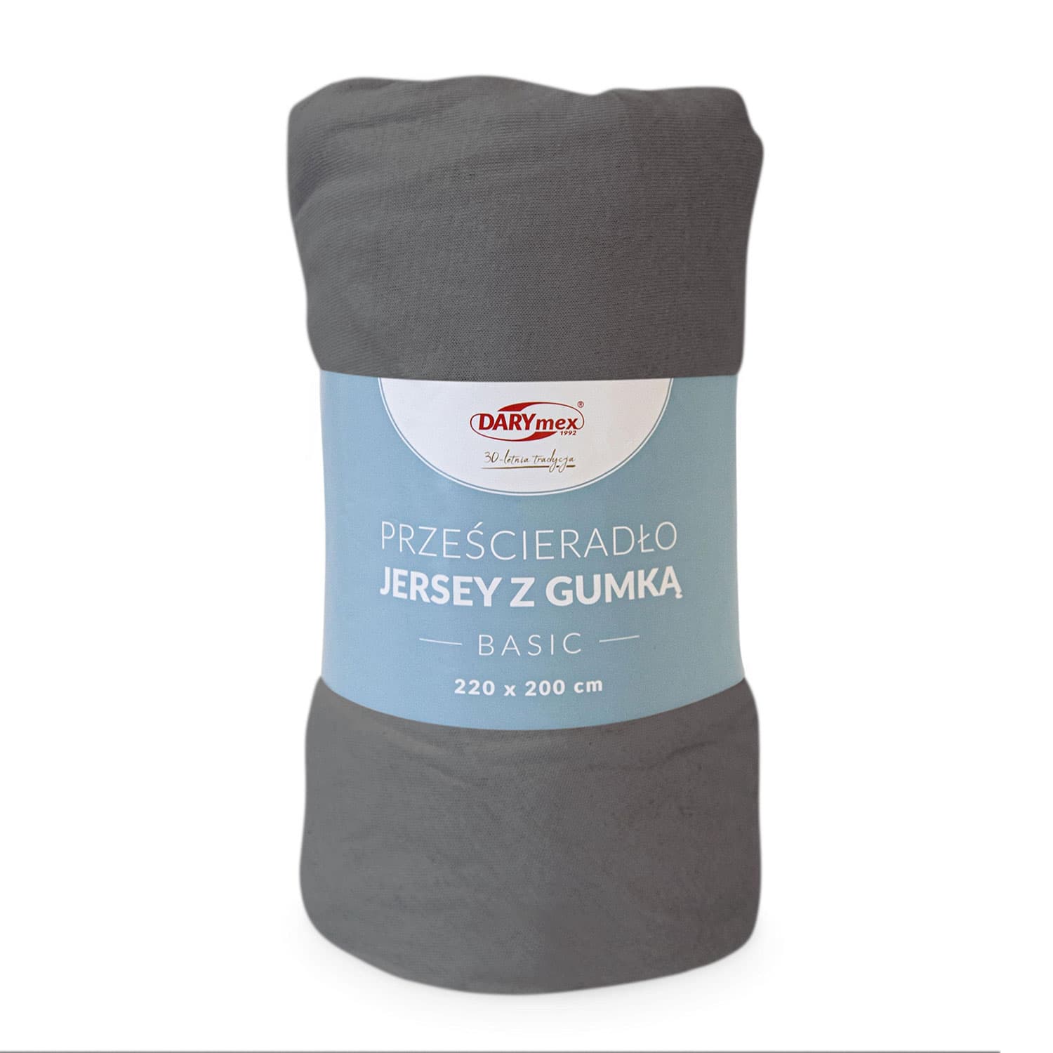 

Prześcieradło jersey z gumką BASIC 037/SZARY/220x200