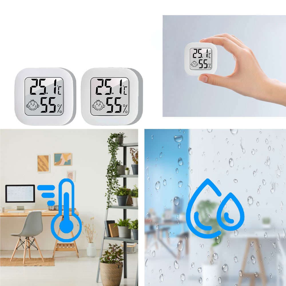 

Stacja pogodowa Mini Higrometr pogody Alogy Smiley LCD cyfrowy termometr czujnik temperatury i wilgotności biały
