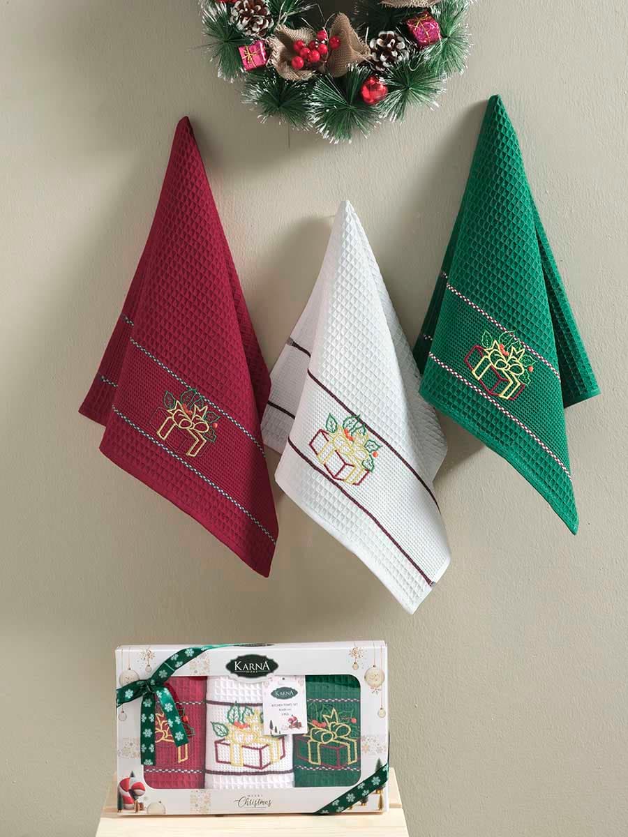 

Ręcznik bawełniany haft 3837 V1 NEW YEAR SANTA kpl.3x40x60