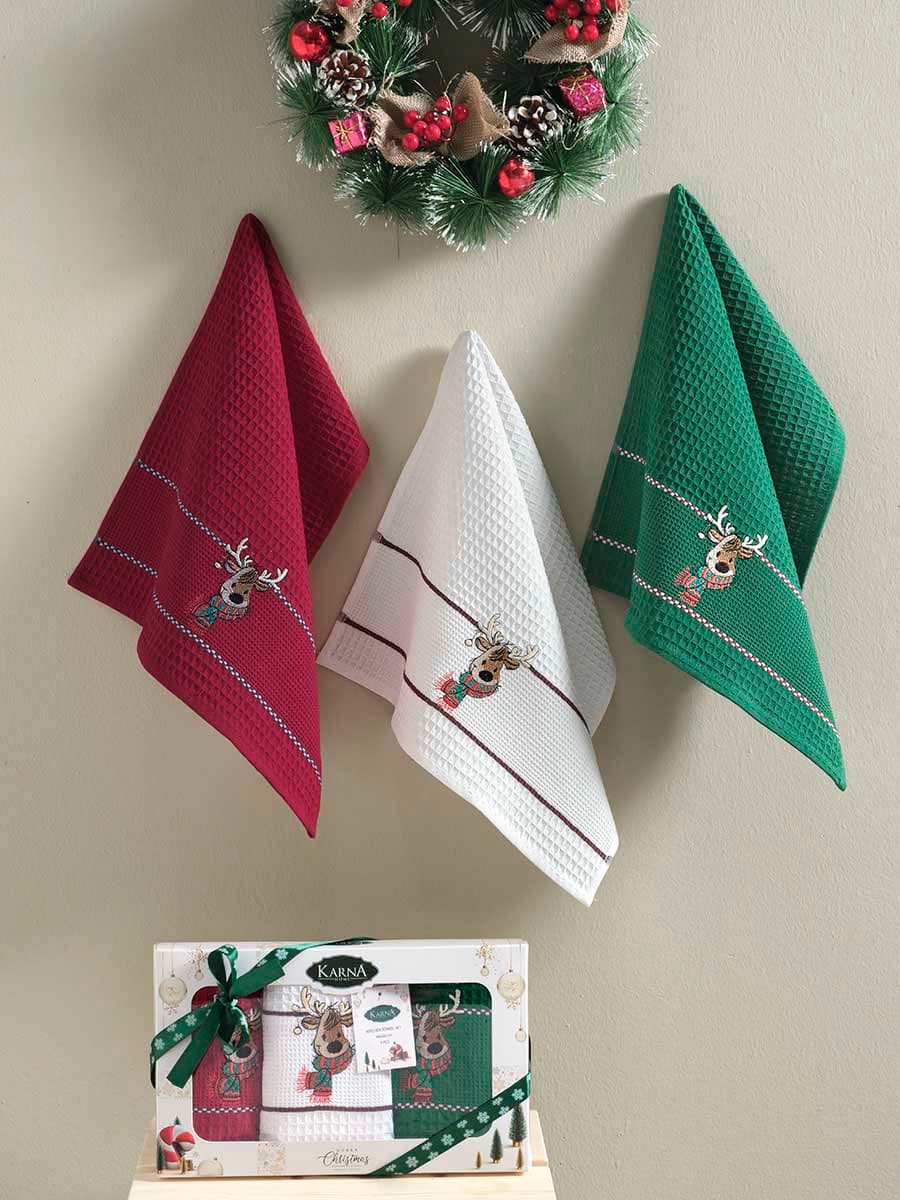 

Ręcznik bawełniany haft 3837 V4 NEW YEAR SANTA kpl.3x40x60