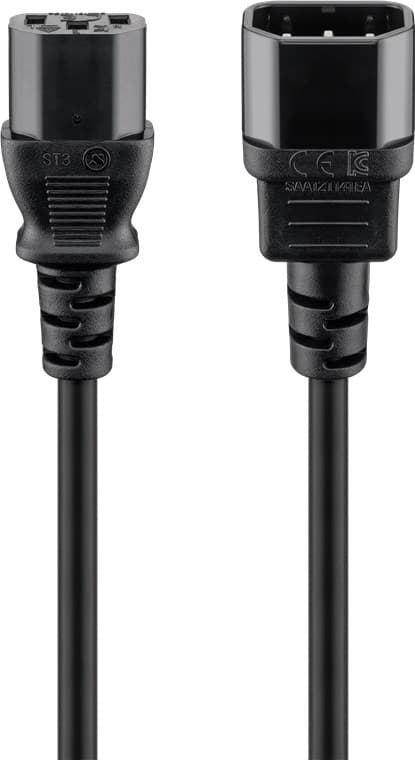 

Kabel zasilający IEC C13 - C14 Goobay czarny 1,5m