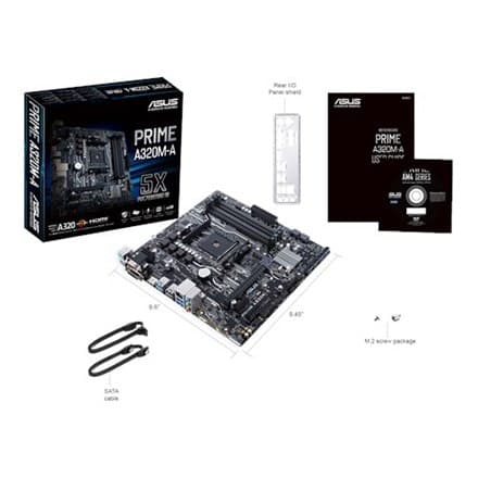 

Asus PRIME A320M-A Rodzina procesorów AMD, Gniazdo procesora AM4, Pamięć DDR4-SDRAM 2133,2400,2666,2933,3200 MHz, Gniazda pamięc