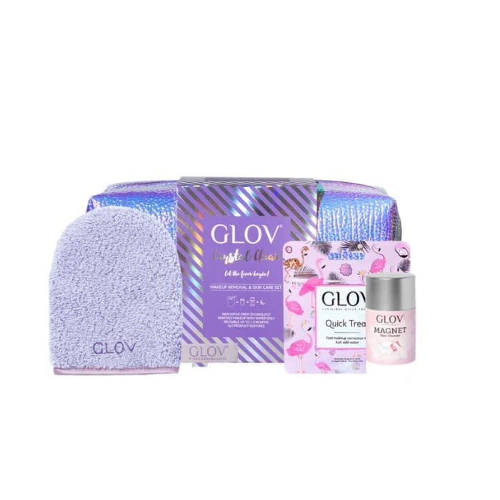 

GLOV SET Crystal Clear On-The-Go do szybkiego usuwania makijażu + Quick Treat do drobnych korekt makijażu + Magnet Cleanser do czyszczenia i pielęgnacji włókien + kosmetyczka