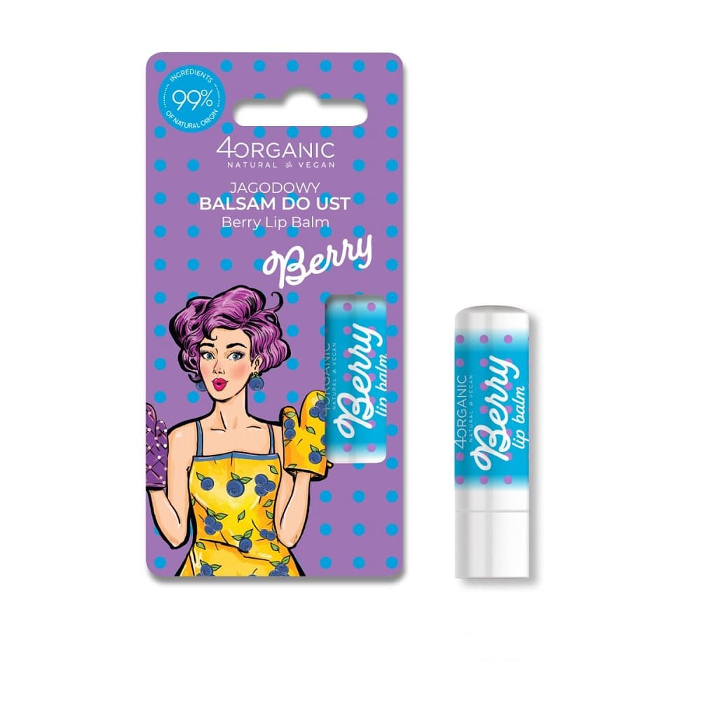 

4ORGANIC Lip Balm Pin-Up Girl balsam do ust Berry 5g