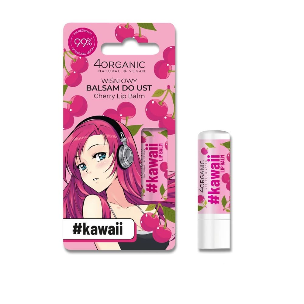 

4ORGANIC Lip Balm #Kawaii balsam do ust Cherry 5g