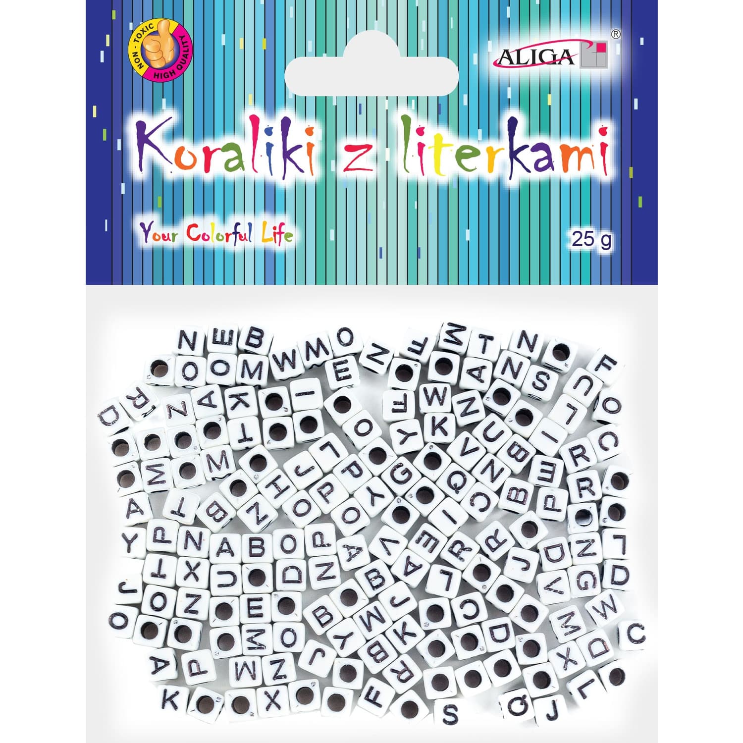 

Koraliki białe z literkami 6x6mm PJA-0330 ALIGA