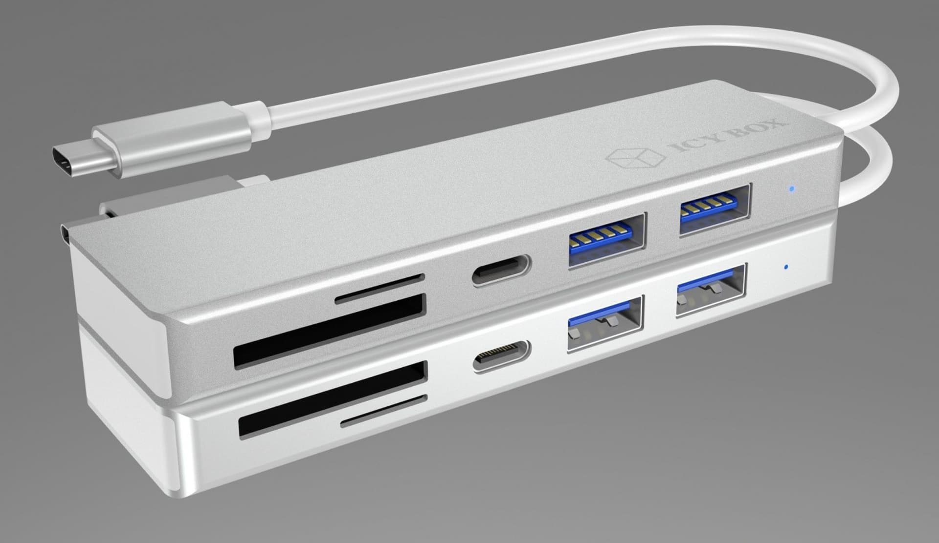 

HUB USB 3.0 typu C z 3 portami USB i czytnikiem kart pamięci IB-HUB1413-CR