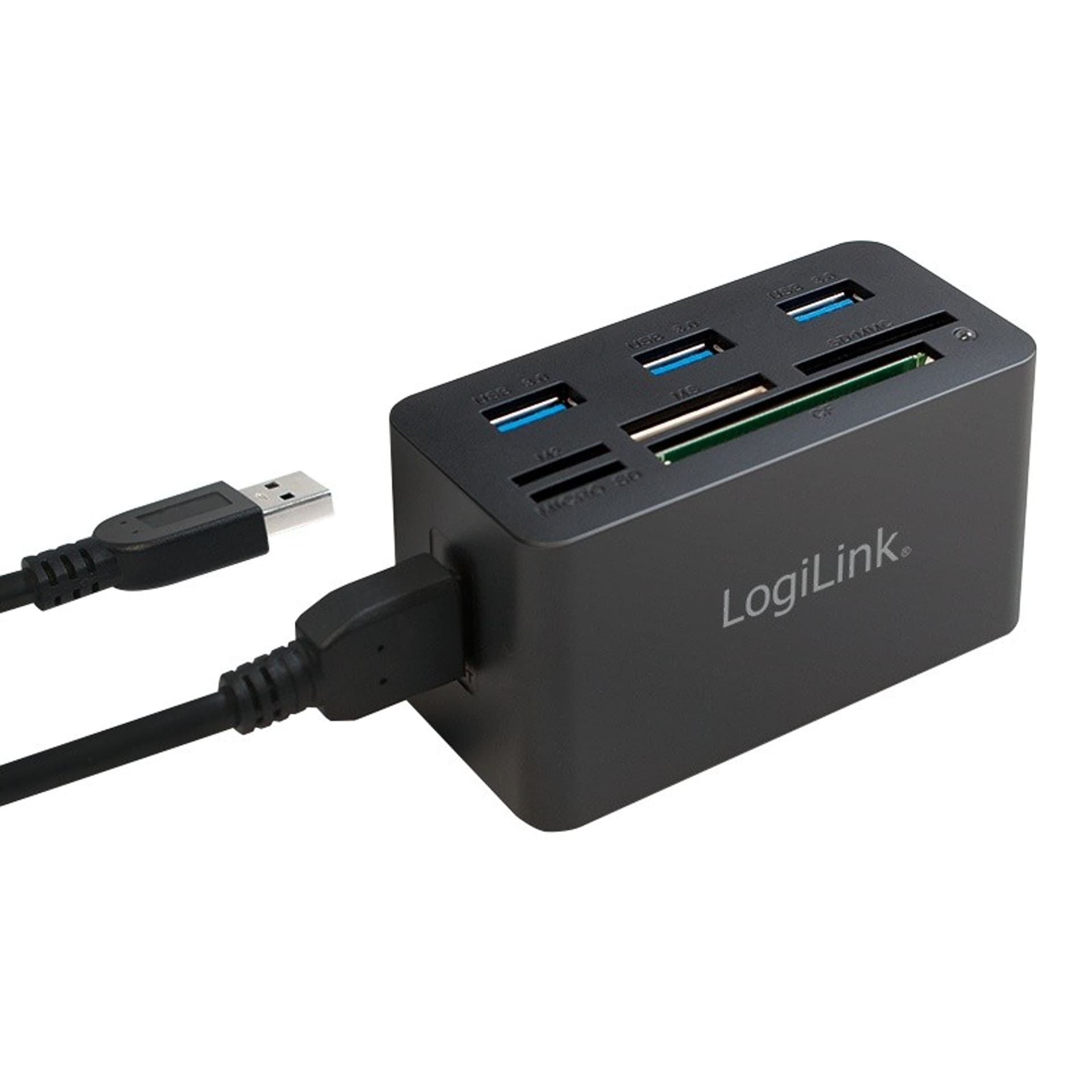 

Hub USB 3.0, 3 porty, z czytnikiem kart pamięci