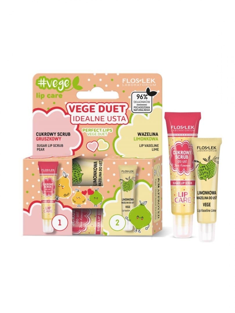 

Floslek Lip Care Vege Duet Idealne Usta ( scrub gruszkowy 14g + wazelina limonkowa 10g)