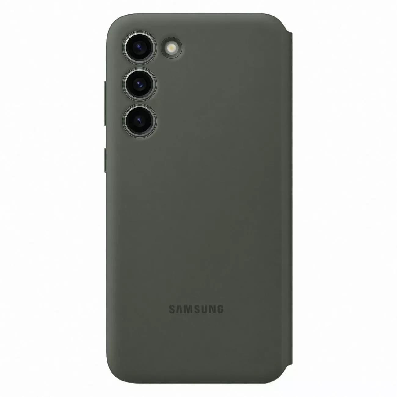 

Etui Samsung Smart View Wallet Case do Samsung Galaxy S23+ Plus pokrowiec z inteligentną klapką okienkiem portfel na kartę khaki