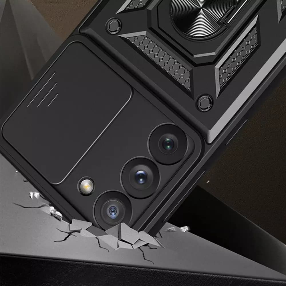 

Etui Hybrid Armor Camshield do Samsung Galaxy S23 pancerny pokrowiec z osłoną na aparat różowe