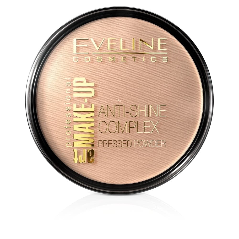 

Eveline Cosmetics Art Make-Up Anti-Shine Complex Pressed Powder matujący puder mineralny z jedwabiem 34 Medium Beige 14g