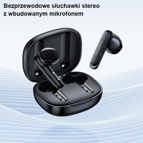 

AWEI słuchawki Bluetooth 5.3 T66 TWS + stacja dokująca czarny/black