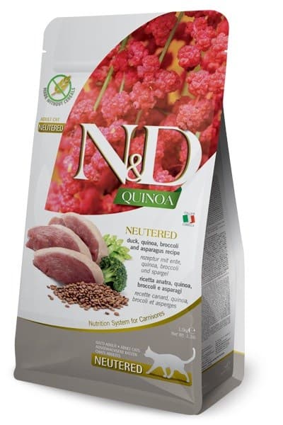 

FARMINA N&D QUINOA CAT DUCK BROCCOLI ASPARAGUS NEUTERED ADULT 1,5kg