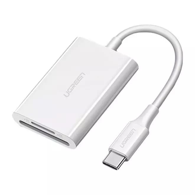 

Czytnik kart pamięci UGREEN OTG SD 4.0 / micro SD (TF) 4.0 (UHS-II, UHS-2 - 280 MBps) na USB Typ C 3.2 Gen 1 biały (CM265 60724)