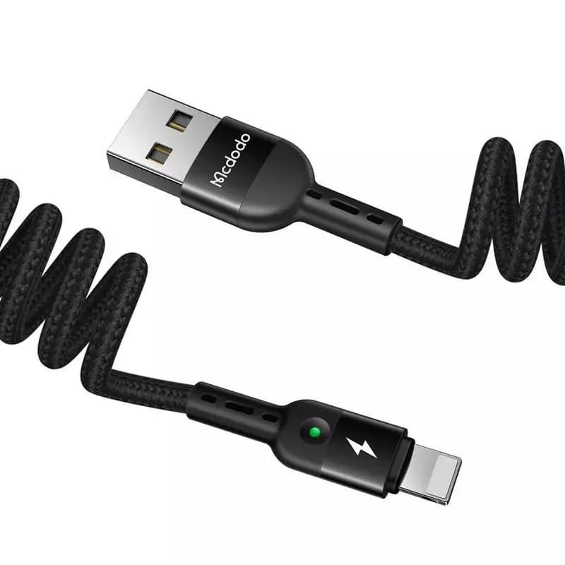 

Kabel USB do Lightning, Mcdodo CA-6410, sprężynowy, 1.8m (czarny)