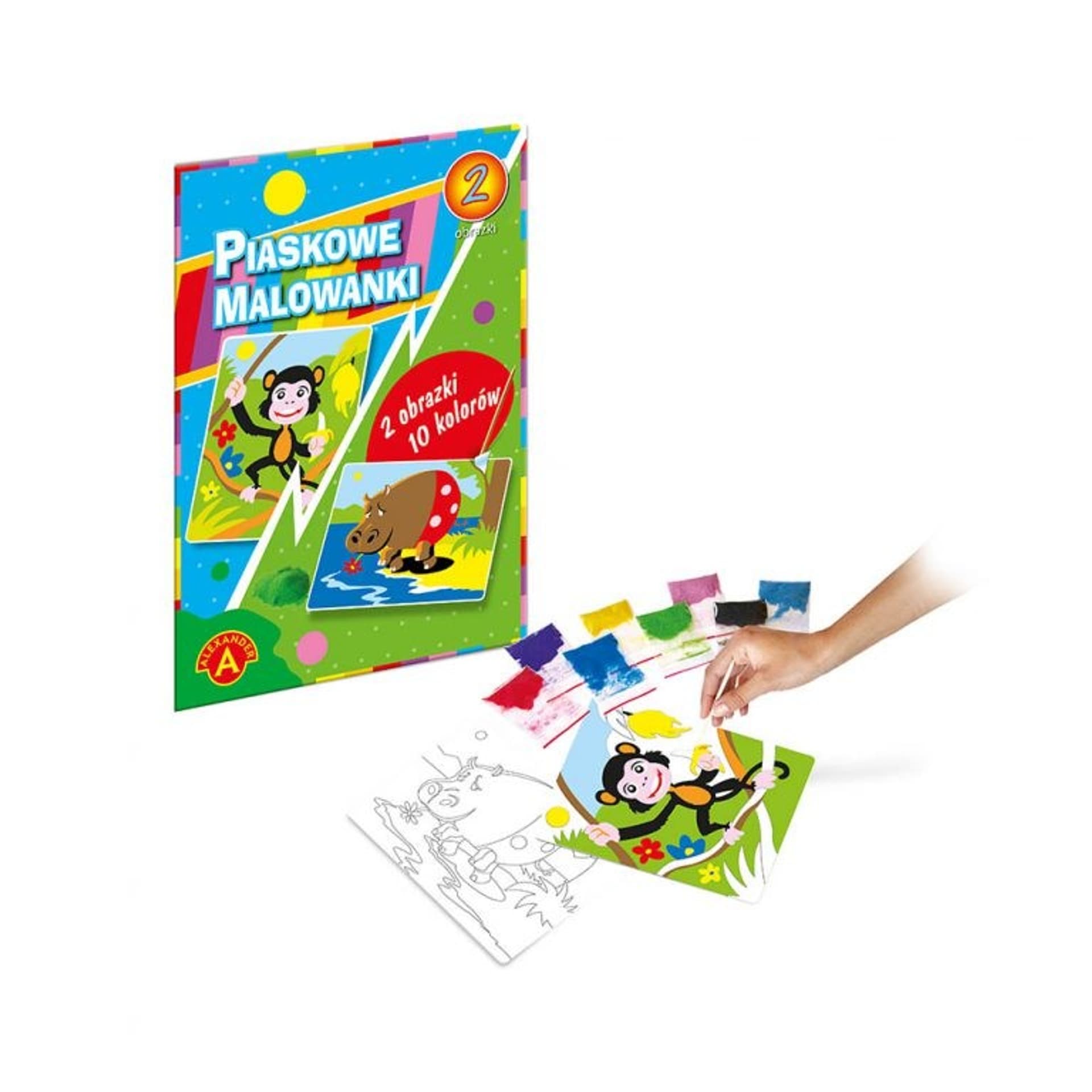 

Piaskowa Malowanka Hippopotam Małpa