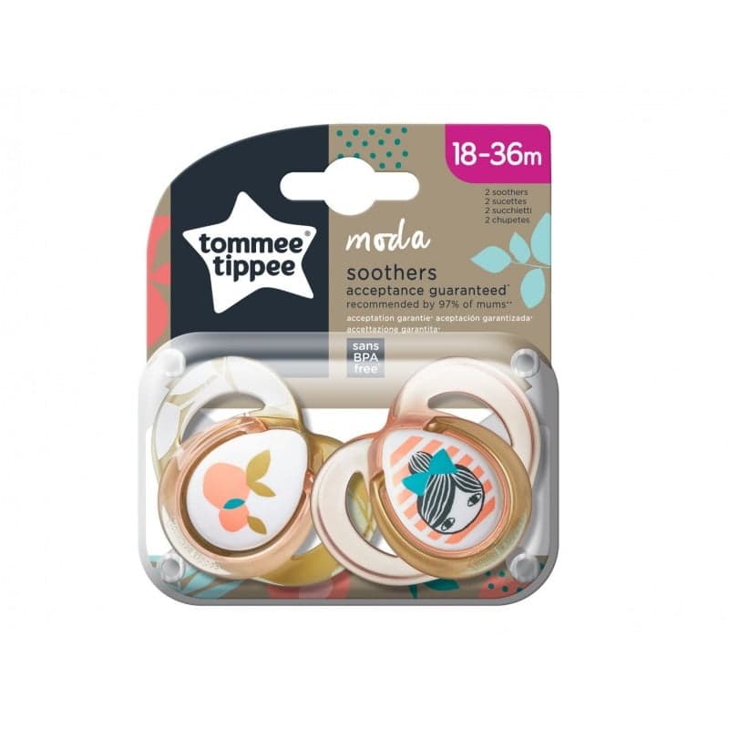 

Tommee Tippee Moda smoczek uspokajający 18-36m Girl 2szt