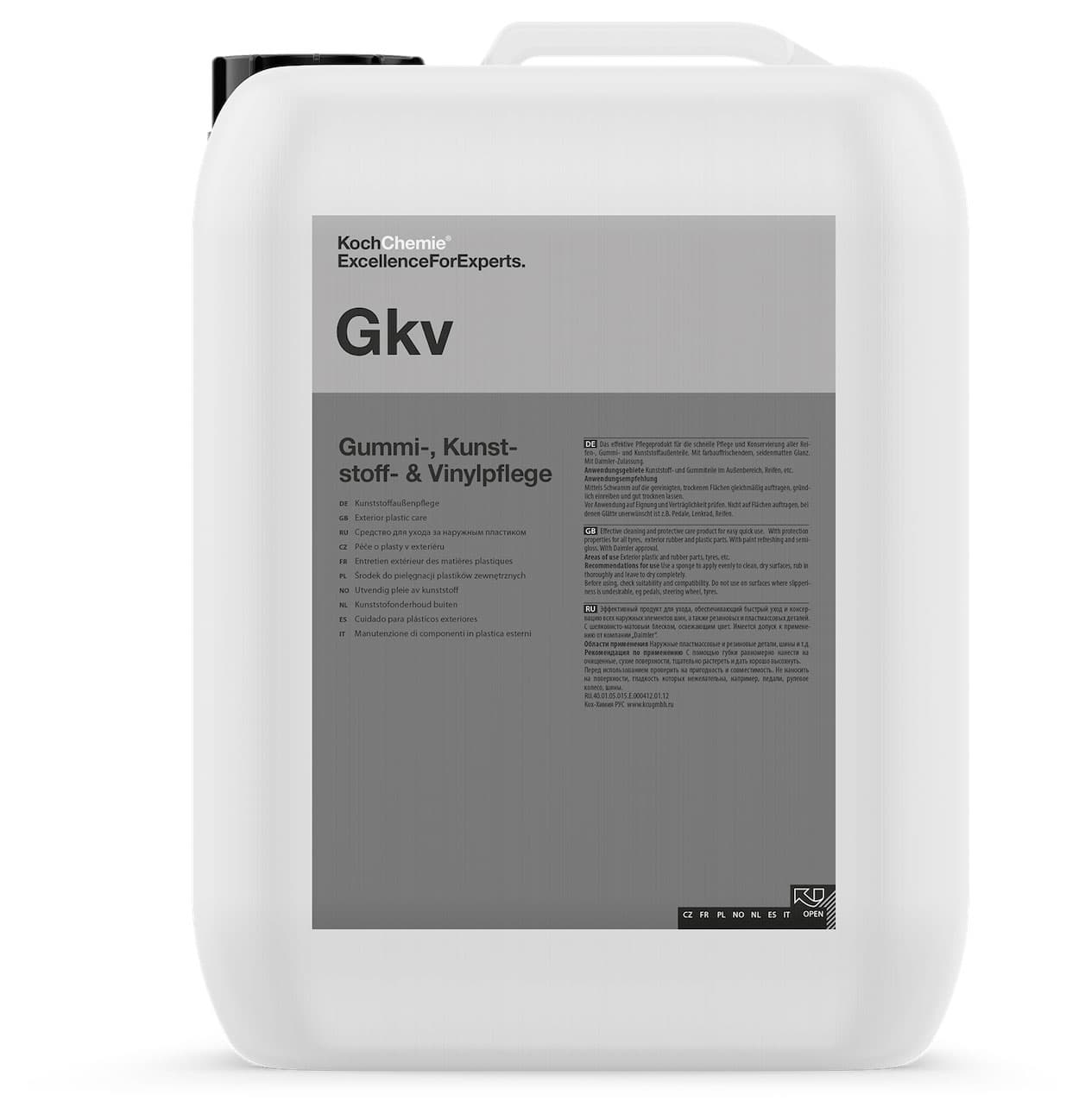 

Koch Chemie Gummi-Kunststoff 10l - preparat do odświeżania gumy winylu oraz tworzyw sztucznych