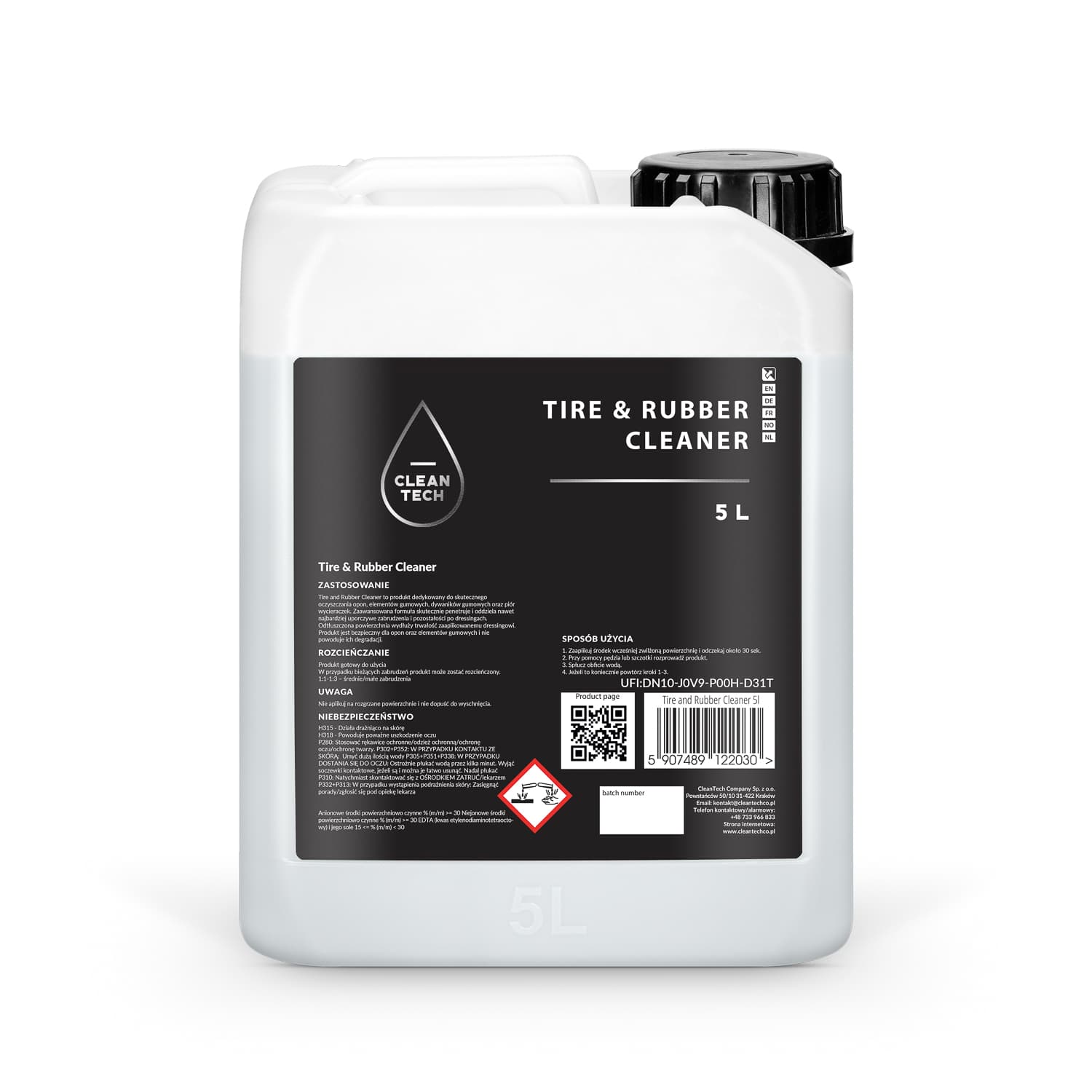 

CleanTech Tire and Rubber Cleaner 5L - produkt do czyszczenia opon i elementów gumowych
