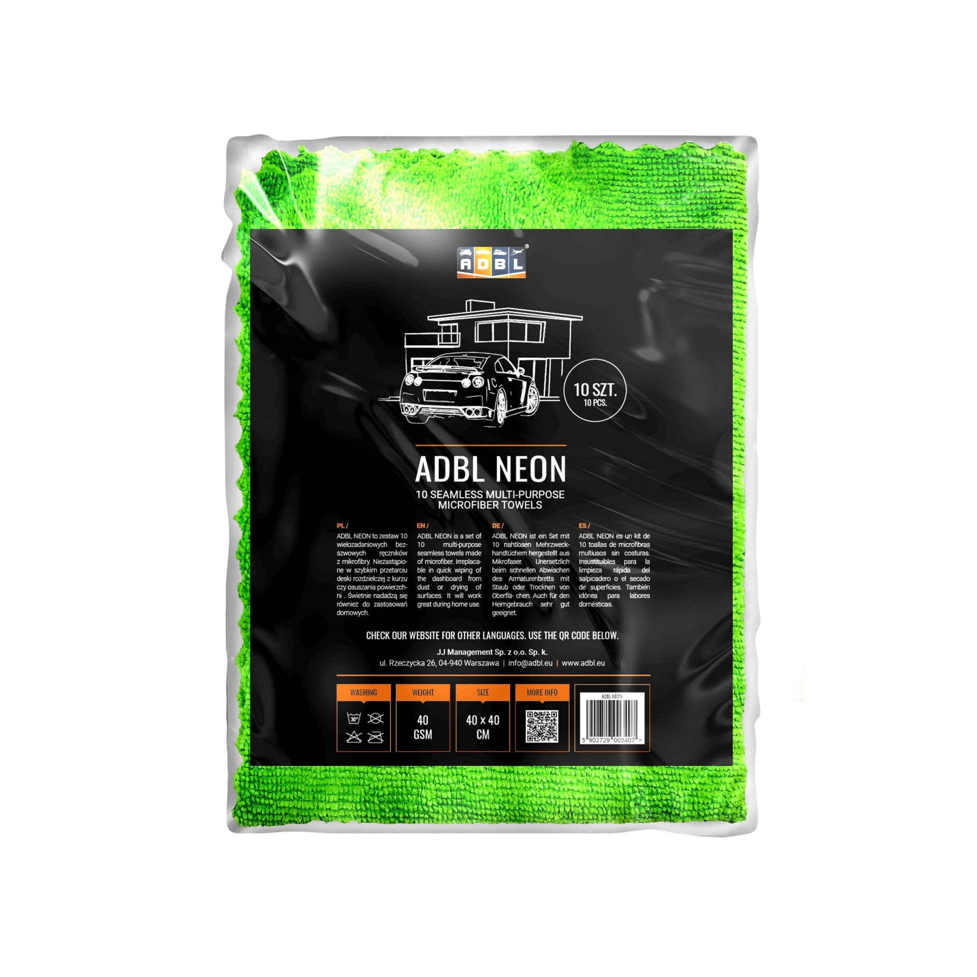 

ADBL NEON - mikrofibra 40x40cm 250gsm 10 sztuk