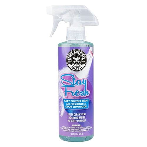 

Chemical Guys Baby Powder Scent 473ml - odświeżacz powietrza o zapachu pudru, zasypki dla niemowląt