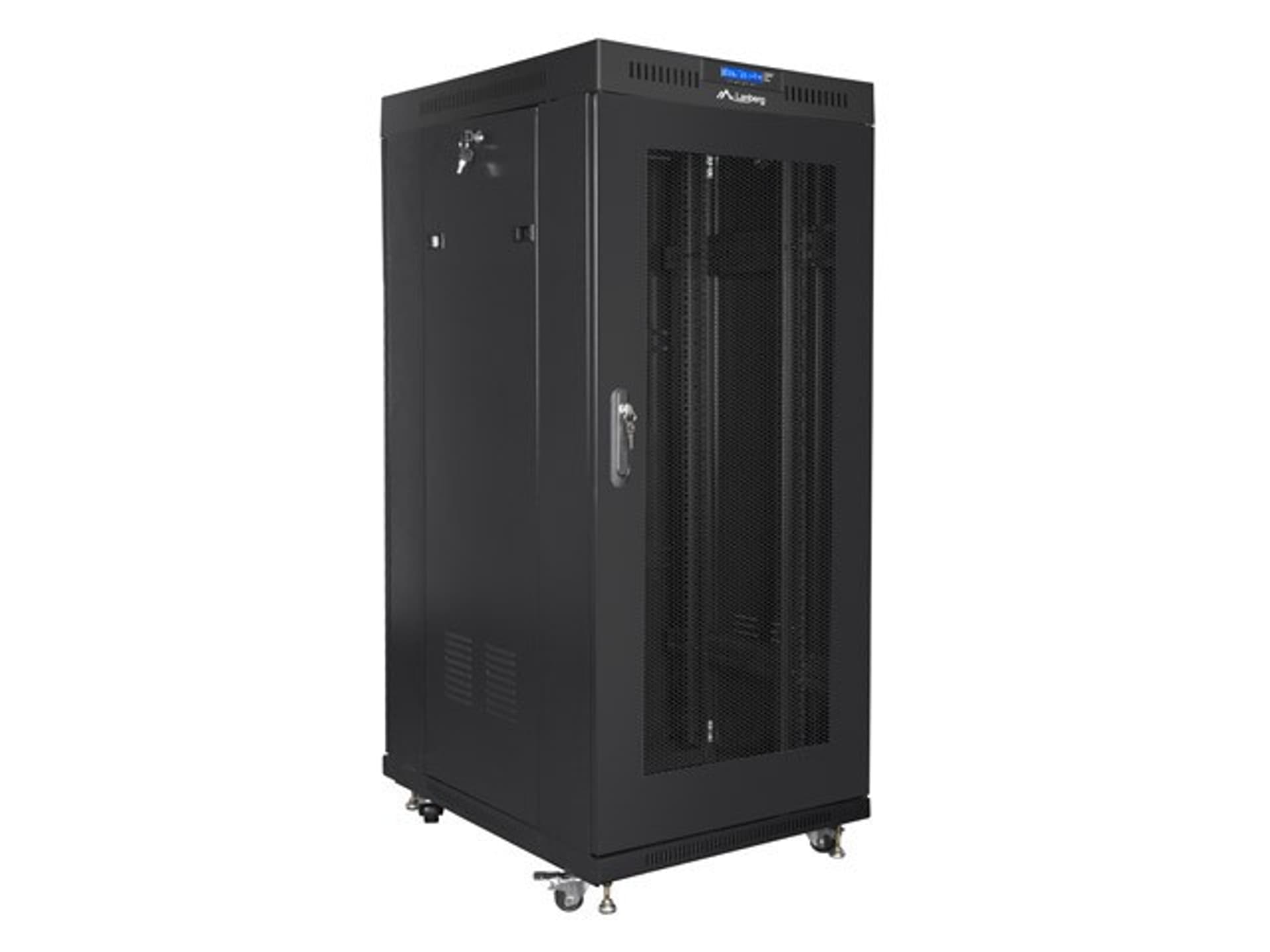 

Szafa instalacyjna rack stojąca 19 27U 600x800 czarna, drzwi perforowane LCD (Flat Pack)
