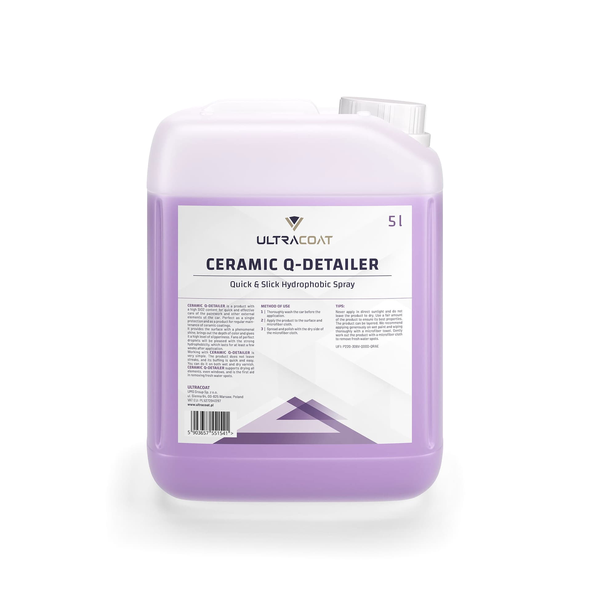 

Ultracoat Ceramic Q-Detailer 5L - quick detailer z kwarcem SiO2