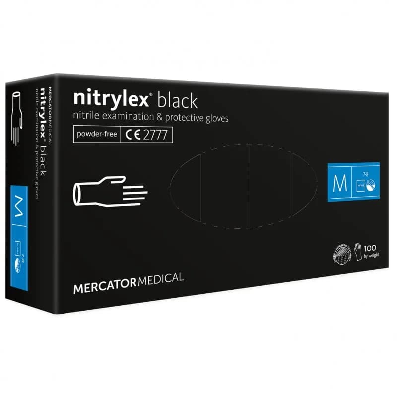 

Rękawiczki nitrylowe czarne M 100szt