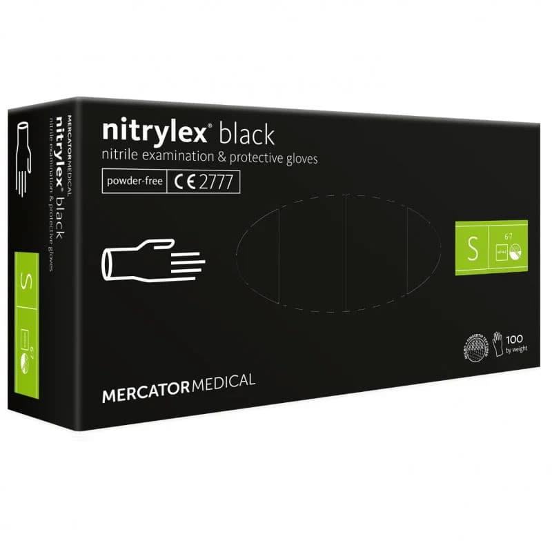

Rękawiczki nitrylowe czarne S 100szt