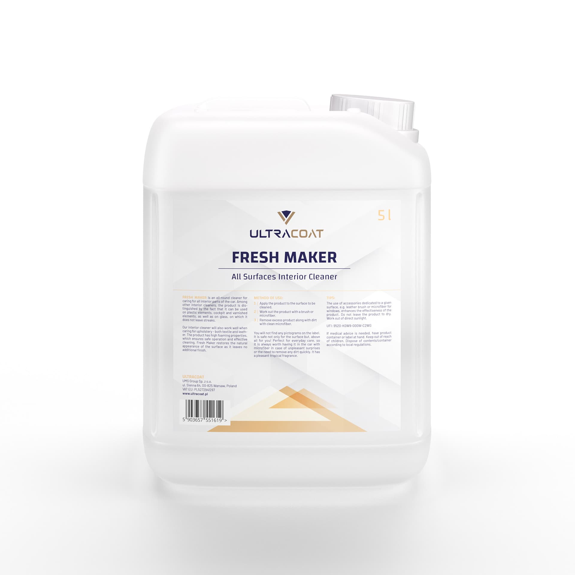 

Ultracoat Fresh Maker 5L - uniwersalny środek czyszczący do wnętrz