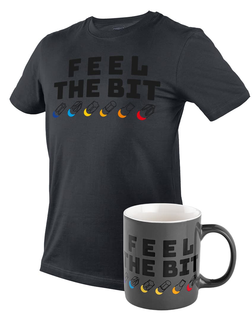 

T-shirt z nadrukiem, FEEL THE BIT, rozmiar L