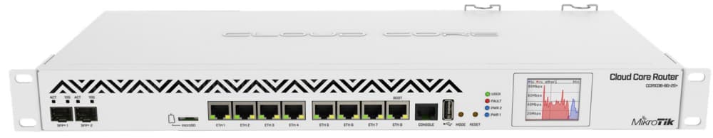 

MIKROTIK CCR1036-8G-2S+ CLOUD CORE ROUTER 1,2GHZ, 4GB, 8XGE, 2XSFP+, 1XMICROUSB, 1XRS232, L6