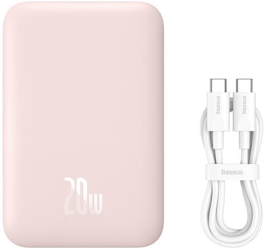 

Baseus Magnetic Mini | Power Bank 6000mAh 20W z ładowaniem bezprzewodowym MagSafe PINK