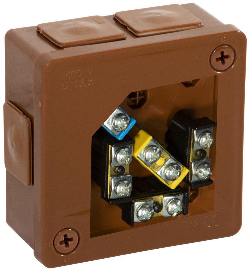 

Puszka natynkowa z zaciskami 6 wlotów VIPLAST VP-22 BRĄZOWA IP55 86x86x40mm 022-52