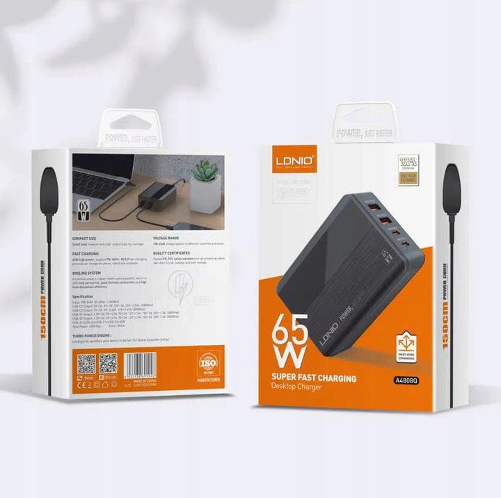 

Ładowarka zasilacz 65W 4x USB TYP C PD QC LCD LED A4808Q