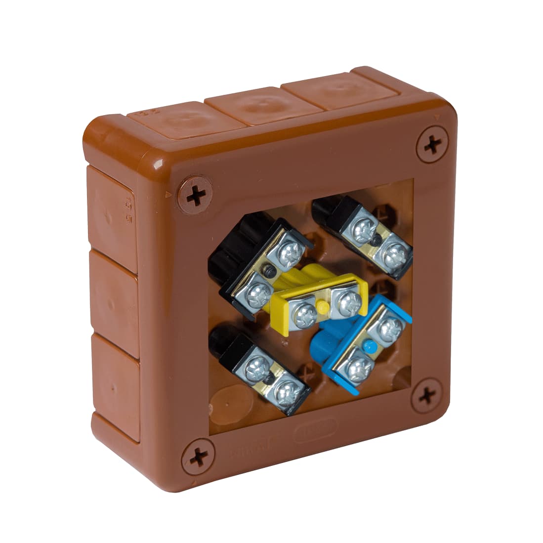 

Puszka natynkowa z zaciskami 12 wlotów VIPLAST VP-41 BRĄZOWA IP55 98x98x42mm 041-52