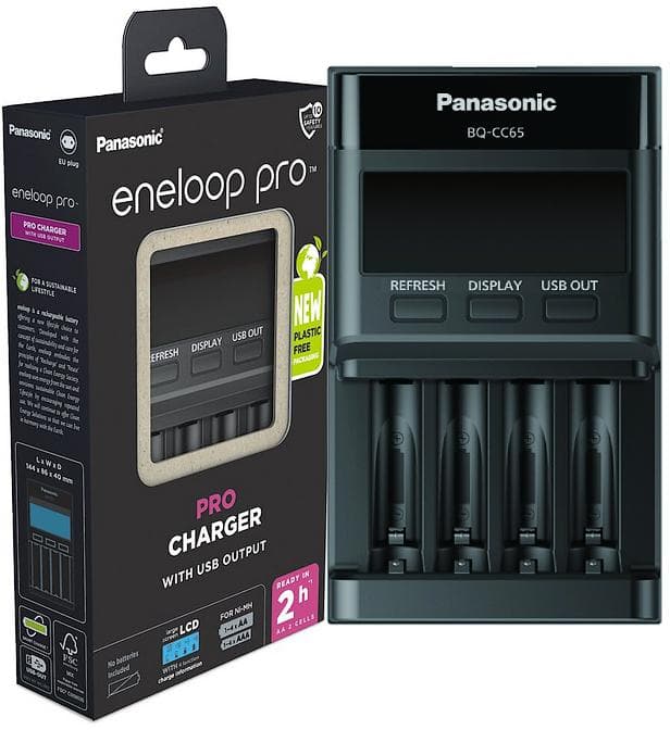 

Panasonic Ładowarka do akumulatorów ENELOOP Pro BQ-CC65E AA/AAA, 2 godz.