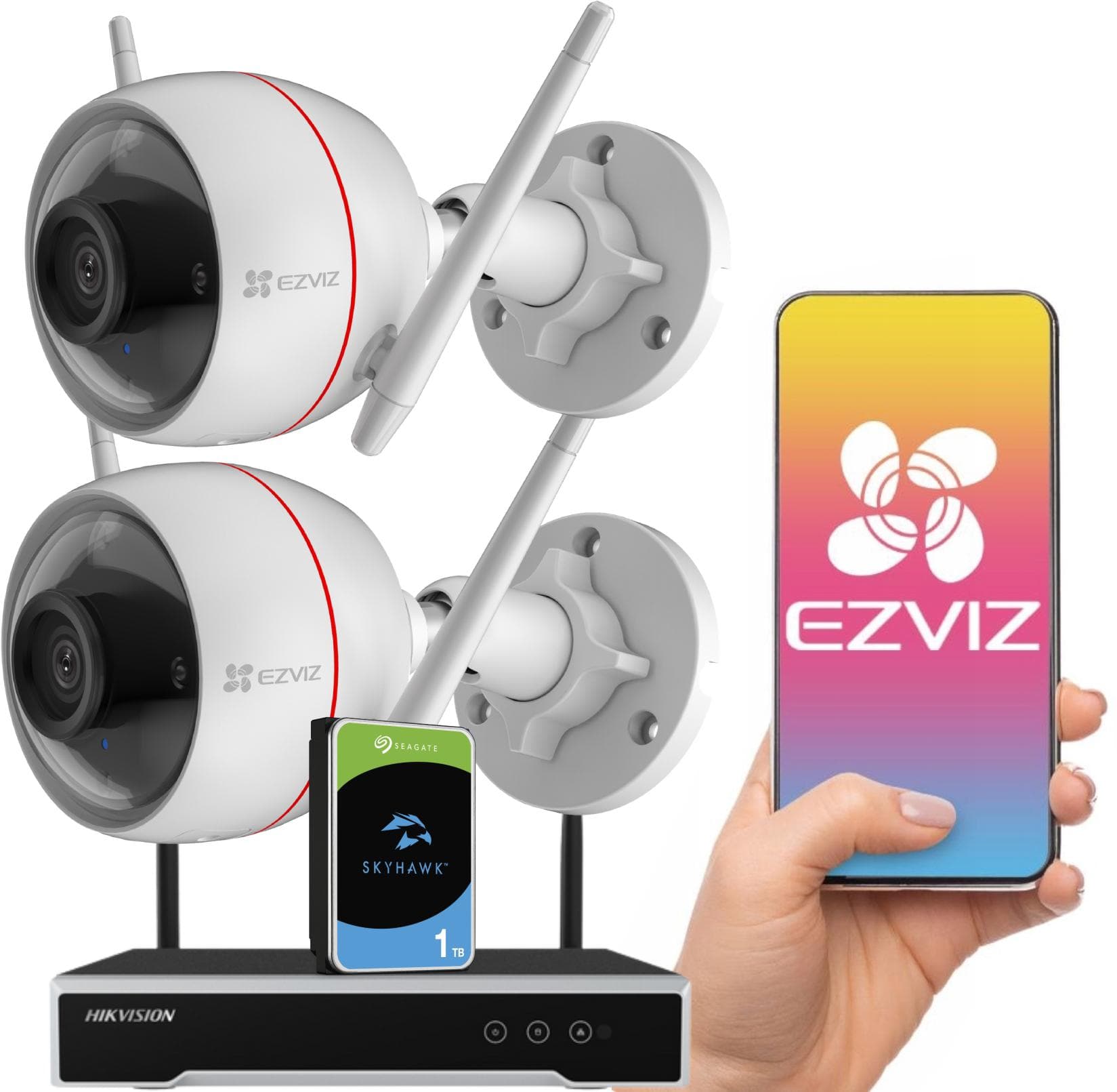 

Zestaw monitoringu bezprzewodowego 2 kamery tubowe 4MPx WiFi EZVIZ